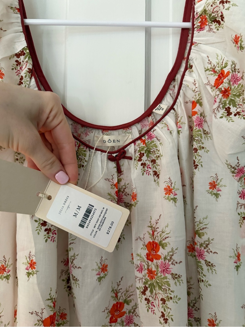 NWT Doen Julia Dress in ROSE PETIT BOUQUET DE CHAMONIX Size M - Picture 3 of 5